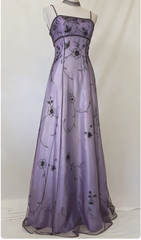 Elegant Spaghetti Straps Imperial Long Prom Dresses Satin Chiffon Beaded Blue Evening Dresses Sleeveless Formal Dresses DP04078
