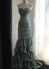 Chic Strapless Long Prom Dresses  Sheath Evening Dress Sleeveless Birthday Dress DP04911