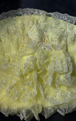 Cute Yellow Prom Dress Spaghetti Straps A-Line Evening Dress Tulle Appliques Sleeveless Party Dress DP05062