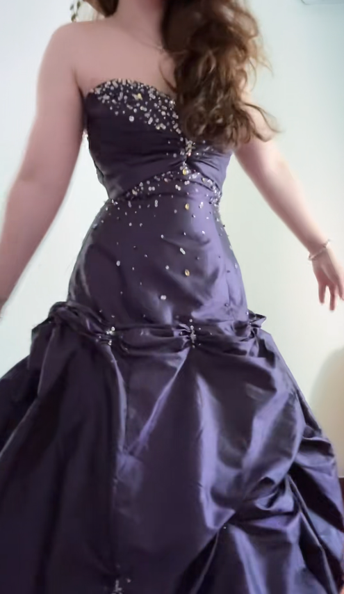 Elegant Purple Prom Dress Strapless Evening Dress A-Line Birthday Dress DP05162