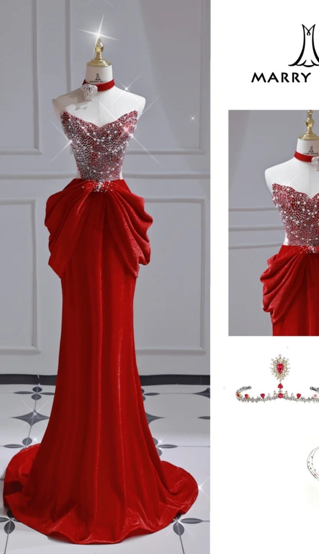 Chic Red Prom Dress Satin Sweetheart Evening Dress Sheath Birthday Dress DP05198