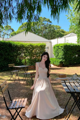 Chic Apricot Prom Dress Straps A-Line Long Evening Dress DP05268