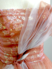 Elegant Glamour Ball Gown Off The Shoulder Pink Tulle Prom Dress Party Dress Long Evening Dresses DP1515