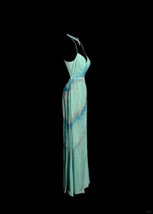 Vintage Mermaid Spaghetti Straps Backless Beads Long Evening Party Gowns Evening Formal Dresses Prom Dress DP2033