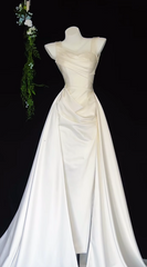 Elegant Sheath Long Prom Dress Spaghetti Strap Satin Formal Evening Dress DP2881
