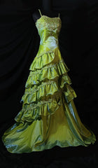 Gorgeous Sheath Tulle Long Prom Dresses Green Formal Evening Dresses DP3013
