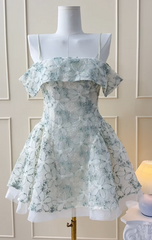 Cute Spaghetti Strap A-Line Short Prom Dresses Tulle Applique Birthday Dresses Sleeveless Homecoming Dresses DP3800