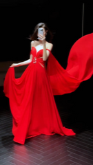 Elegant Sheath Long Prom Dresses , Chiffon Red Evening Dresses DP3801