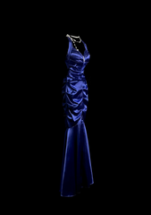 Elegant Glamour Mermaid Halter Royal Blue Satin Long Prom Dresses Party Dress Evening Dress DP911