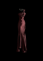 Elegant Glamour Mermaid One Shoulder Burgundy Satin Long Prom Dresses Party Dress Evening Dress DP919