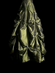 Retro Ball Gown Sweetheart Straps Green With Silver Beads Long Prom Dresses Evening Gowns Evening Dress DP929