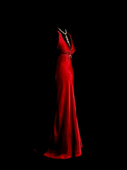 Vintage Mermaid V Neck Sleeveless Satin Long Prom Dresses Ruffles Evening Gowns Evening Dress DP939
