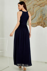 Halter Long Lace Bridesmaid Dress