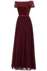 Navy Long Lace Formal Dress