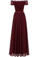Navy Long Lace Formal Dress