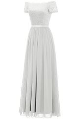 Navy Long Lace Formal Dress
