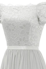 Navy Long Lace Formal Dress