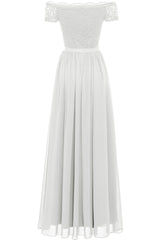Navy Long Lace Formal Dress