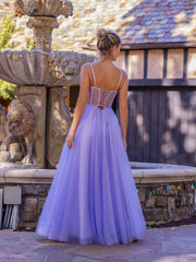 Aimishang Elegant Evening Dress Spaghetti Straps Corset Floor Length Tulle Prom Dress