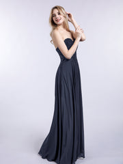 Strapless Chiffon with Appliqued Gown Dark Navy