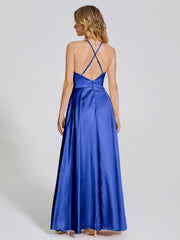 Halter Soft Satin Party Dresses