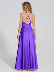 Halter Soft Satin Party Dresses