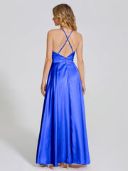 Halter Soft Satin Party Dresses