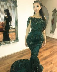 Off Shoulder Lace Mermaid Evening Dresses Elegant