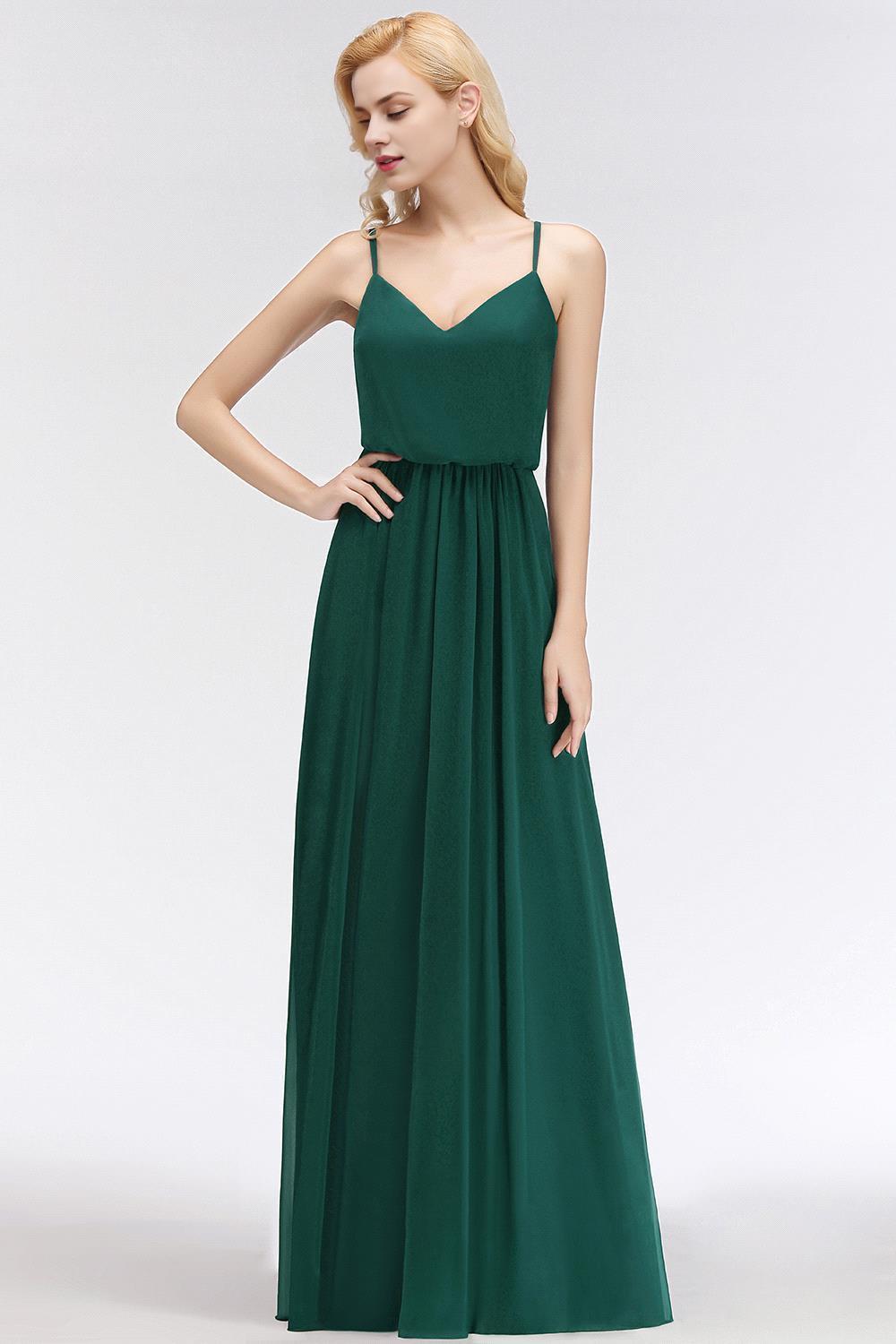 A-Line Elegant Spaghetti-Straps Bridesmaid Dress