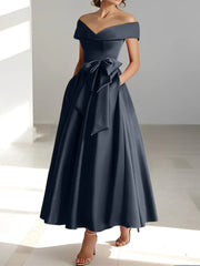 A-line/Princess Off Shoulder Pocket Mother of the bride dresses
