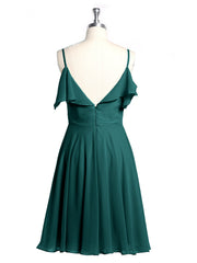 Sweetheart Neck Short Dresses with Ruffles Sleeves Peacock