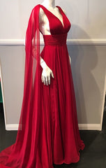 Robe de bal de mousseline de cou deep en V Deep Simple de bal simple