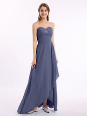 Strapless Sweetheart neck Long Dress with Beaded Stormy