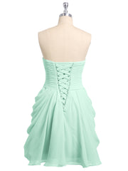 Sweetheart Neck Strapless Short Bridesmaid Dress Mint Green
