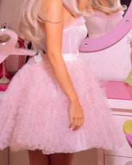 Draped Tulle Sleeveless Homecoming Dresses Short