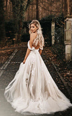 Dress For Wedding Sweetheart Criss-cross Tulle Empire A-line Backless Wedding Dress / Dress For Formal
