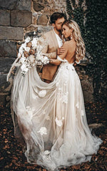Dress For Wedding Sweetheart Criss-cross Tulle Empire A-line Backless Wedding Dress / Dress For Formal