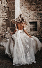 Dress For Wedding Sweetheart Criss-cross Tulle Empire A-line Backless Wedding Dress / Dress For Formal
