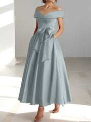 A-line/Princess Off Shoulder Pocket Mother of the bride dresses