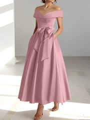 A-line/Princess Off Shoulder Pocket Mother of the bride dresses