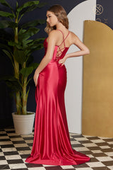 Long Spaghetti Strap Sexy Prom Formal Dress E1042