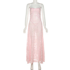 Jacquard sling slim evening gown long dress sling dress ED01435