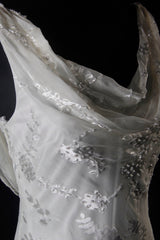 V-neck Chiffon Beaded Long Prom Dress Simple Mermaid Wedding Dress ED01527