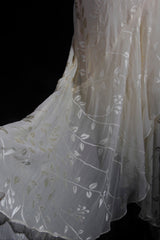 V-neck Chiffon Beaded Long Prom Dress Simple Mermaid Wedding Dress ED01527
