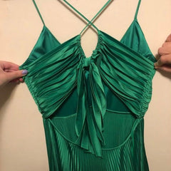 Forest Green Backless Prom Dress for Vegas Pool Party💚 Glam Chiffon Evening Dress for Special Ocassion ED01530