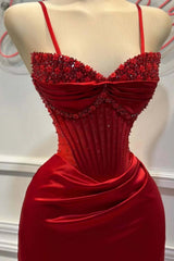 Sexy Prom Dress with Slit and Corset Ruched Bodycon Dresses Outfit Party