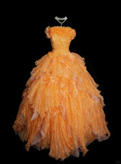 Sweet A-Line Strapless Tulle Long Ball Gown Evening Dress  ED01586