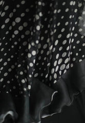 Mermaid Black Spaghetti Strap Chiffon Long Prom Skirt Polka Dot Evening Dress ED01731