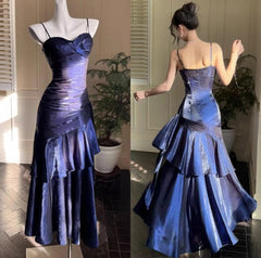 💃Glam Ruffles Prom Dress for Birthday&Graduation-Fairytale Spaghetti Strap  Long Evening Gown ED01754