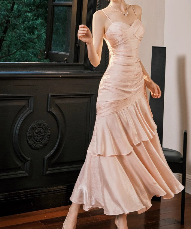 💃Glam Ruffles Prom Dress for Birthday&Graduation-Fairytale Spaghetti Strap  Long Evening Gown ED01754